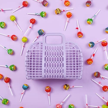 BABANA Reusable Beach Bag - Toddler, Kids Girls Retro Jelly Purse - Halloween, Bridal Shower, Easter Gift Basket (Small) - Lavender