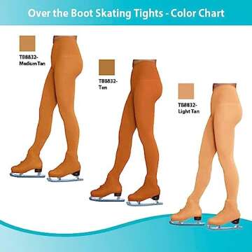 ChloeNoel Figure Skating Light Tan Over The Boot Tights TB8832 w/Crystals Light Tan Child Large (10-12)