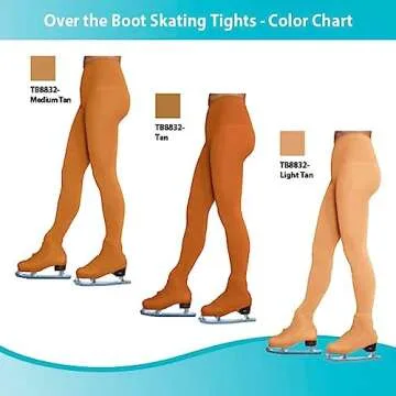 ChloeNoel Figure Skating Light Tan Over The Boot Tights TB8832 w/Crystals Light Tan Child Large (10-12)