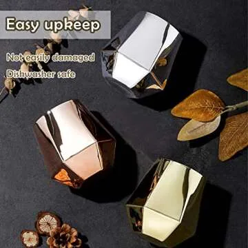 JBHO Mother's Day Wine Glasses Set of 6, Anti-pour Cups, 10Oz Diamond Shaped Unique Wine Glass with Gift Box for Serving White Wine, Red Wine, Cocktail, Whiskey, Bourbon, Cool Water, Gift For Holidays