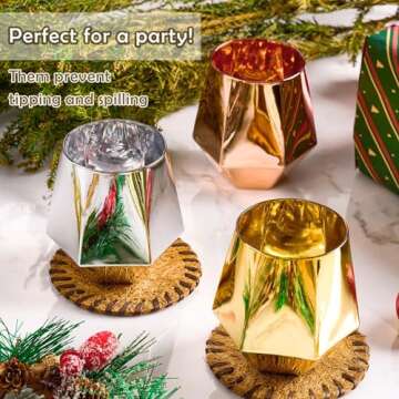 JBHO Mother's Day Wine Glasses Set of 6, Anti-pour Cups, 10Oz Diamond Shaped Unique Wine Glass with Gift Box for Serving White Wine, Red Wine, Cocktail, Whiskey, Bourbon, Cool Water, Gift For Holidays