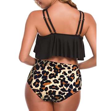 SuperPrity Swimsuits for Women Plus Size Floral Swim Suits - XL,Black Leopard