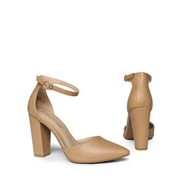 DREAM PAIRS Coco High Heels Stylish Block Pumps for Women