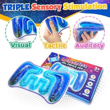 Squishy Sensory Toys for Kids - Sensory Toys for Kids with Autism Special Needs, Sensory Fidget Toys with Filled Goo Glitter for Calming Down Classroom - Easter Basket Stuffers for Kids