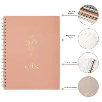 EOOUT Aesthetic Spiral Notebooks for Women - 3 Pack
