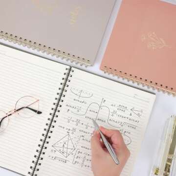 EOOUT Aesthetic Spiral Notebooks for Women - 3 Pack
