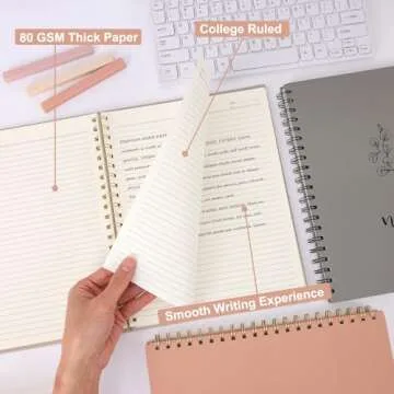 EOOUT Aesthetic Spiral Notebooks for Women - 3 Pack