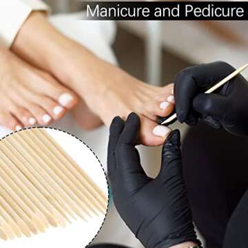 100 Pieces Orange Wood Sticks Nail Cuticle Stick for Pusher Remover Manicure Art Pedicure, 4.3 Inches