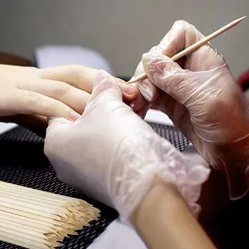 100 Pieces Orange Wood Sticks for Ultimate Nail Care