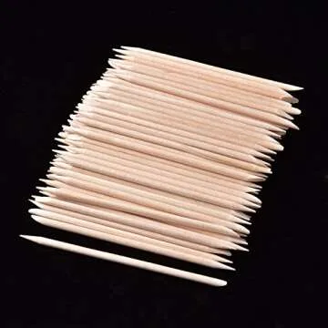 100 Pieces Orange Wood Sticks for Ultimate Nail Care