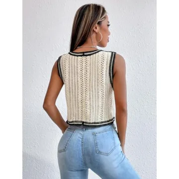 Stylish Verdusa Floral Pattern Knit Sweater Vest for Women