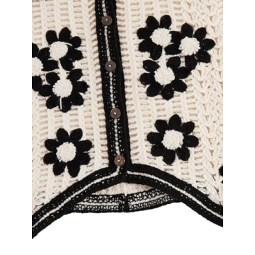 Stylish Verdusa Floral Pattern Knit Sweater Vest for Women