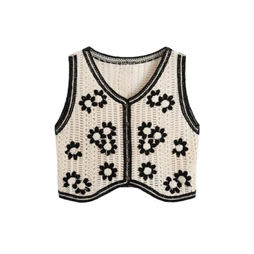 Stylish Verdusa Floral Pattern Knit Sweater Vest for Women