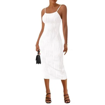 PRETTYGARDEN Women's Sexy Midi Bodycon Dress - Summer 2025