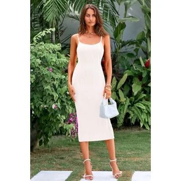 PRETTYGARDEN Women's Sexy Midi Bodycon Dress Summer 2025