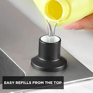 Durable Matte Black Kitchen Sink Soap Dispenser with Capacity