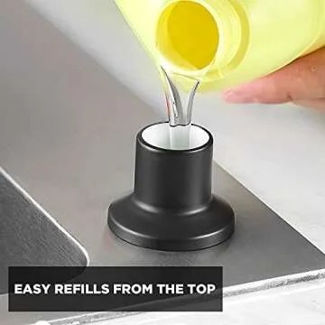 Durable Matte Black Kitchen Sink Soap Dispenser with Capacity
