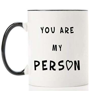 Mecai Funny Coffee Mug-You're my person-11 OZ coffee cups,Funny Christmas Birthday Valentine's Day Gifts for Boyfriend Husband Girlfriend Wife