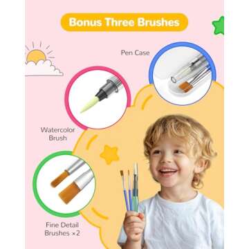 TECJOE Paint with Water Coloring Books for Toddlers, A to Z 26 Pages Animal Watercolor Paint Set with 3 Brushes, Mess Free Painting Activity for Kids Ages 4 5 6 7 8, Arts & Crafts Toy