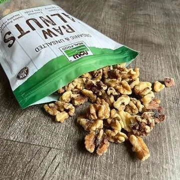 NOW Real Food Organic Walnuts Raw Unsalted Healthy Snack 12-Oz