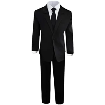 Elegant Black n Bianco Boys Tuxedo Suit for Ages 5-10