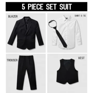 Elegant Black n Bianco Boys Tuxedo Suit for Ages 5-10
