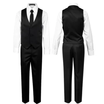 Elegant Black n Bianco Boys Tuxedo Suit for Ages 5-10