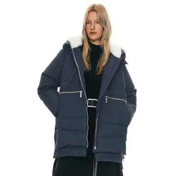 Orolay Women's Thickened Down Jacket (M, Navy)