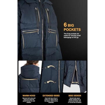 Orolay Women's Thickened Down Jacket (M, Navy)