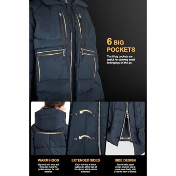 Orolay Women's Thickened Down Jacket (M, Navy)