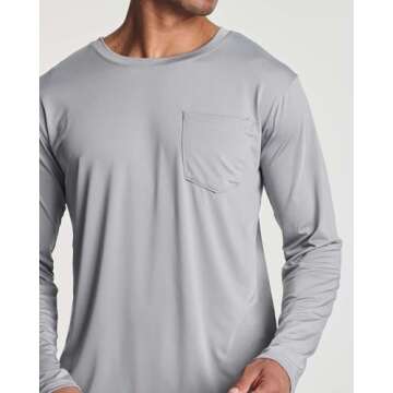 Men’s Long Sleeve Dry Fit Pocket T-Shirts - 4 Pack