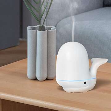 MissRHEA Kids Essential Oil Diffuser, 180ml Cute Whale Shape Aromatherapy Diffuser Ultrasonic Cool Mist Humidifier with 7 Colors Changing&Waterless Auto-Off for Home,Bedroom,Baby Room,Office
