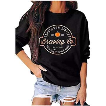 CHUNTIANRAN Halloween Graphic Sweatshirt for Women - Sanderson Sisters Pullover
