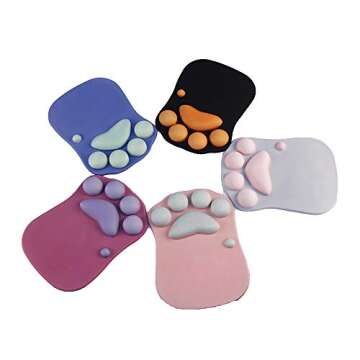 Cat Paw Mouse Pad with Wrist Support Soft Silicone Wrist Rests Wrist Cushion Comfort Mouse Pad Computer Mouse Mat Desk Decor Grey(10.7x7.8x0.9'')