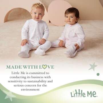 Little Me Baby Girls Ivory Rose Footed Pajamas & Hat