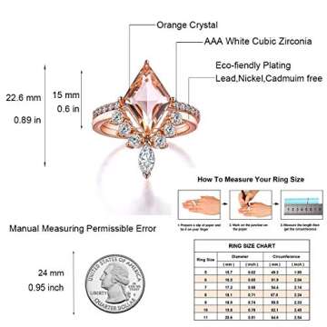 Elegant Pink Stone Stackable Engagement Ring Set Women