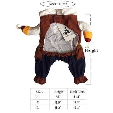 TOPSUNG Cool Caribbean Pirate Pet Halloween Costume for Small to Medium Dogs/Cats, Size S
