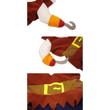 TOPSUNG Cool Caribbean Pirate Pet Halloween Costume for Small to Medium Dogs/Cats, Size S