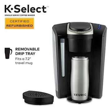 Keurig K-Select Coffee Maker, Single Serve K-Cup Pod Coffee Brewer, With Strength Control and Hot Water On Demand, Black (Renewed)