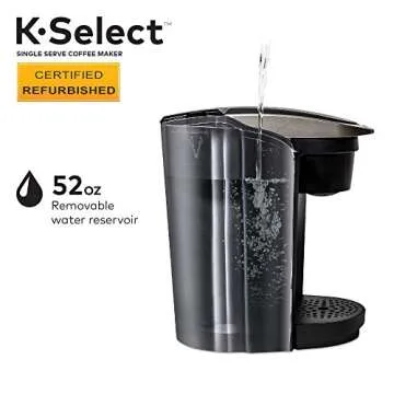 Keurig K-Select Coffee Maker, Single Serve K-Cup Pod Coffee Brewer, With Strength Control and Hot Water On Demand, Black (Renewed)