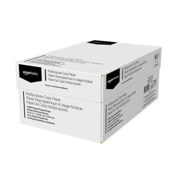 Amazon Basics Multipurpose Copy Printer Paper, 8.5" x 11", 20 lb, 8 Reams, 4000 Sheets, 92 Bright, W...