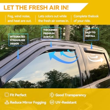 CMVT Toyota Camry Window Visors 2018-2024 Durable Rain Guards