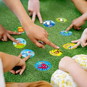 1800 Teacher Reward Encouragement Motivational Spanish Espanol Sticker in 36 Animal Designs for Teachers, Classroom Use (Each Measures 1” in Diameter)