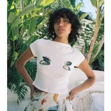 SurBepo Y2K Baby Tee - Vintage Summer Crop Top for E-Girls