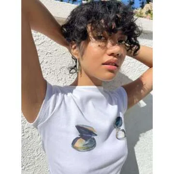 SurBepo Y2K Baby Tee - Vintage Summer Crop Top for E-Girls