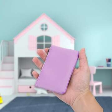 Giantree Small Wallet for Women, Cute PU Lychee Pattern Coin Pocket Portable Change Wallet Mini Coin Purse For Girl Women Ladies ID Key Headset Lipstick(Light Purple)