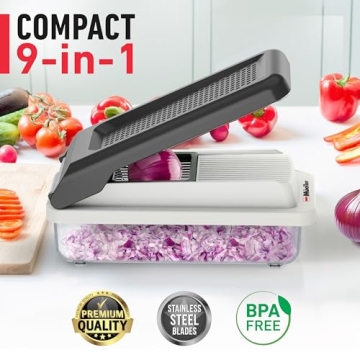 Mueller 9-Blade Vegetable Chopper & Slicer for Kitchen