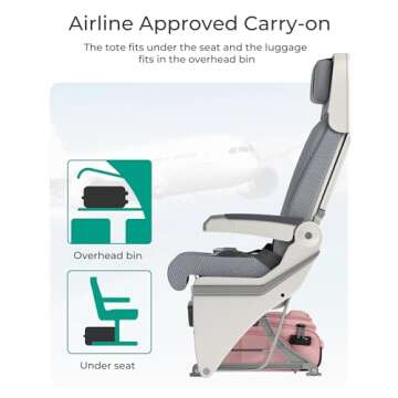 BAGSMART Lightweight Underseat Carry on Luggage with Wheels
