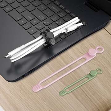 Nearockle Silicone Cable Ties 24PCS for Effective Cable Management