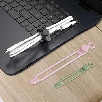 Nearockle Silicone Cable Ties 24PCS for Effective Cable Management